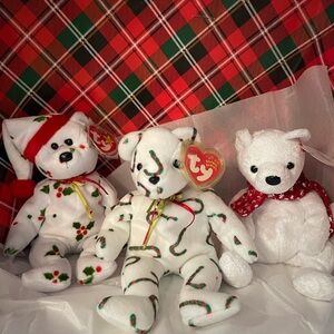 TY HOLIDAY BEANIE BABY BEARS 🎄❄️